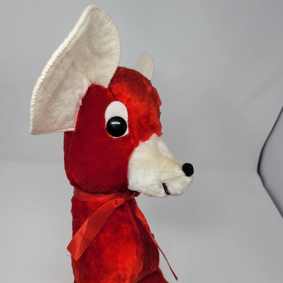 Vintage Mouse Plush 50's Straw Fill Carnival Prize Stuffed Animal Knox Kreations - Picture 10 of 16